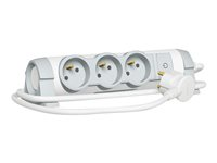 C2G Multi-Outlet Extension for Comfort - Coupe-circuit - CA 230 V - 3500 Watt - entrée : alimentation - connecteurs de sortie : 3 (3 pôles (France/Belgique)) - 1.5 m - blanc 80813