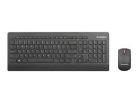 Lenovo Ultraslim Plus Wireless - Ensemble clavier et souris - sans fil - 2.4 GHz - É.-U./Europe - Noir élégant, argent subtil - pour IdeaPad Miix 700-12; ThinkCentre M715; M900; ThinkPad E47X; E57X; ThinkStation P320; V510 0A34067