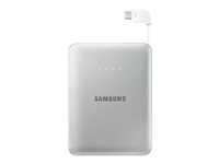 Samsung EB-PG850B - Banque d'alimentation - 8400 mAh - 2000 mA - 2 connecteurs de sortie (USB, Micro-USB de type B) - sur le câble : Micro-USB - argent EB-PG850BSEGWW