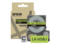 Epson LabelWorks LK-6GBJ - Noir sur vert mat - Rouleau (2,4 cm x 8 m) 1 cassette(s) boîte de suspension - cartouche de bande - pour LabelWorks LW-C610 C53S672079