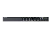 Dell Networking S3124P - Commutateur - C3 - Géré - 24 x 10/100/1000 (PoE+) + 2 x 10 Gigabit SFP+ + 2 x SFP Gigabit combiné - flux d'air de l'avant vers l'arrière - Montable sur rack - PoE+ (30.8 W) - avec 1 an de Support Pro avec service sur site le jour ouvré suivant 210-AIMO