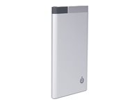 BIGBEN Connected - Banque d'alimentation - 5000 mAh - 1 A - 2 connecteurs de sortie (USB, 24 pin USB-C) - sur le câble : Micro-USB - argent PBPOLY5000CMICS