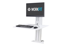 Ergotron WorkFit-SR Rear Mount Single Sit-Stand Workstation - Kit de montage - pour écran LCD/équipement PC - aluminium - blanc - Taille d'écran : jusqu'à 24 pouces - montrable sur bureau 33-415-062