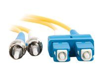 C2G SC-ST 9/125 OS1 Duplex Singlemode PVC Fiber Optic Cable (LSZH) - Cordon de raccordement - mode unique ST (M) pour mode unique SC (M) - 7 m - fibre optique - duplex - 9 / 125 micromètres - OS1 - sans halogène - jaune 85581