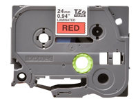 Brother TZe451 - Ruban laminé - Noir sur rouge - Rouleau (2,4 cm x 8 m) 1 rouleau(x) - pour P-Touch PT-2430, 3600, 9700, 9800, D600, E500, H500, P700, P750; P-Touch EDGE PT-P750 TZE-451