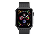 Apple Watch Series 4 (GPS + Cellular) - 44 mm - boîtier en acier noir inoxydable - montre intelligente avec boucle milanaise - maille d'acier - boîtier noir - taille de bande 150-200 mm - 16 Go - Wi-Fi, Bluetooth - 4G - 47.9 g MTX32NF/A