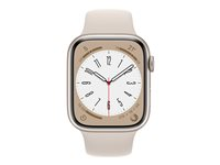 Apple Watch Series 8 (GPS) - 45 mm - aluminium droit - montre intelligente avec bande sport - fluoroélastomère - droit - taille du bracelet : Normal - 32 Go - Wi-Fi, Bluetooth - 38.8 g MNP23NF/A