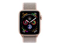 Apple Watch Series 4 (GPS + Cellular) - 40 mm - or-aluminium - montre intelligente avec boucle sport - nylon tissé - sable rose - taille de bande 130-190 mm - 16 Go - Wi-Fi, Bluetooth - 4G - 30.1 g MTVH2NF/A