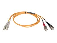 Tripp Lite 2M Duplex Multimode 50/125 Fiber Optic Patch Cable LC/ST 6' 6ft 2 Meter - Cordon de raccordement - ST multi-mode (M) pour LC multi-mode (M) - 2 m - fibre optique - duplex - 50 / 125 microns - orange N518-02M