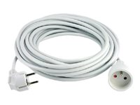 MCL Samar - Rallonge de câble d'alimentation - CEE 7/7 (M) incliné pour CEE 7/5 (F) droit - 250 V - 16 A - 10 m - blanc MC910-10M/W