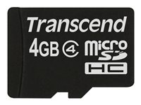 Transcend - Carte mémoire flash - 4 Go - Class 4 - micro SDHC TS4GUSDC4