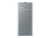 Samsung Clear View Cover EF-ZG975 - Protection à rabat pour téléphone portable - blanc - pour Galaxy S10+, S10+ (Unlocked) EF-ZG975CWEGWW