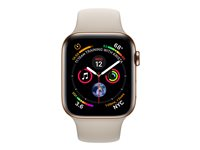 Apple Watch Series 4 (GPS + Cellular) - 44 mm - acier inoxydable doré - montre intelligente avec bande sport - fluoroélastomère - pierre - taille de bande 140-210 mm - 16 Go - Wi-Fi, Bluetooth - 4G - 47.9 g MTX42NF/A