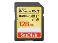 SanDisk Extreme PLUS - Carte mémoire flash - 128 Go - Video Class V30 / UHS Class 3 / Class10 - SDXC UHS-I SDSDXW5-128G-GNCIN