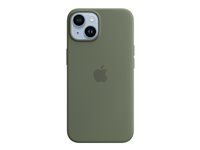 Apple - Coque de protection pour téléphone portable - compatibilité avec MagSafe - silicone - olive - pour iPhone 14 MQU83ZM/A