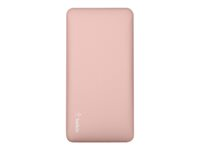 Belkin Pocket Power - Banque d'alimentation - 10000 mAh - 2.4 A - 2 connecteurs de sortie (USB) - sur le câble : Micro-USB - rose gold F7U039BTC00