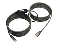 Tripp Lite 25ft USB 2.0 Hi-Speed Active Repeater Cable USB-A to USB-B M/M 25' - Câble USB - USB type B (M) pour USB (M) - USB 2.0 - 7.62 m - actif - argent U042-025