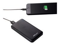 PNY PowerPack Slim 5000 - Banque d'alimentation - 5000 mAh - 2.4 A (USB) - sur le câble : Micro-USB - noir P-B5000-4SLMK01-RB