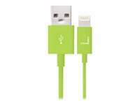 Urban Factory Cable USB to Lightning MFI certified - Green 1m - Câble Lightning - Lightning mâle pour USB mâle - 1 m - vert - pour Apple iPad/iPhone/iPod (Lightning) CID05UF