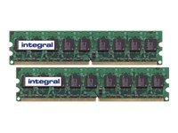 Integral - DDR2 - kit - 4 Go: 2 x 2 Go - DIMM 240 broches - 800 MHz / PC2-6400 - CL6 - 1.8 V - mémoire sans tampon - ECC IN2T2GEXNFXK2
