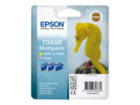 Epson T048 Multipack - 39 ml - magenta clair, cyan clair, jaune clair - originale - blister - cartouche d'encre - pour Stylus Photo R200, R220, R300, R300 ME, R320, R340, RX500, RX600, RX620, RX640 C13T048B4010