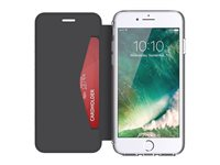 Griffin Reveal Wallet - Protection à rabat pour téléphone portable - polycarbonate, polyuréthanne thermoplastique (TPU) - noir, limpide - pour Apple iPhone 6, 6s, 7 GB42753