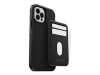 OtterBox - Portefeuille - compatibilité avec MagSafe - cuir synthétique, polycarbonate, aimant - noir ombré - pour Apple iPhone 12, 12 mini, 12 Pro, 12 Pro Max 77-82593