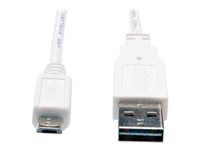 Tripp Lite 3ft USB 2.0 High Speed Cable Reversible A to 5Pin Micro B M/M White 3' - Câble USB - Micro-USB de type B (M) pour USB (M) - USB 2.0 - 91 cm - blanc UR050-003-WH