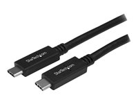 StarTech.com Câble USB-C vers USB-C de 1 m - Cordon USB Type C vers USB Type C - M/M - USB 3.0 (5Gb/s) - Câble USB - 24 pin USB-C (M) droit pour 24 pin USB-C (M) droit - USB 3.1 Gen 2 / Thunderbolt 3 / DisplayPort 1.2 - 1 m - support 4K - noir - pour P/N: KITBXDOCKPEU, KITBXDOCKPNA, KITBXDOCKPUK, SV211HDUC, SV221HUC4K USB315CC1M