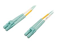 Eaton Tripp Lite Series 10Gb/40Gb/100Gb Duplex Multimode 50/125 OM4 LSZH Fiber Patch Cable (LC/LC), Aqua, 3M (9.8 ft.) - Cordon de raccordement - LC multi-mode (M) pour LC multi-mode (M) - 3 m - fibre optique - duplex - 50 / 125 microns - OM4 - turquoise N820-03M-OM4