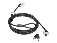Kensington NanoSaver Twin Head - Câble de sécurité - noir - 1.8 m - pour ThinkCentre M75t Gen 2; ThinkPad L13 Yoga Gen 3; T14s Gen 3; X13 Gen 3 4XE1B81916