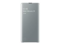 Samsung Clear View Cover EF-ZG973 - Protection à rabat pour téléphone portable - blanc - pour Galaxy S10, S10 (Unlocked), S10 Enterprise Edition EF-ZG973CWEGWW