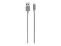 Belkin MIXIT Metallic Lightning to USB Cable - Câble Lightning - USB (M) pour Lightning (M) - 1.2 m - gris - pour Apple iPad/iPhone/iPod (Lightning) F8J144BT04-GRY