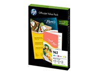 HP 963 Office Value Pack - Pack de 3 - jaune, cyan, magenta - original - jeu de papier / cartouche d'encre - pour Officejet Pro 9010, 9012, 9014, 9015, 9016, 9019, 9020, 9022, 9025 6JR42AE