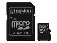 Kingston Canvas Select - Carte mémoire flash (adaptateur microSDXC vers SD inclus(e)) - 256 Go - UHS-I U1 / Class10 - microSDXC UHS-I SDCS/256GB