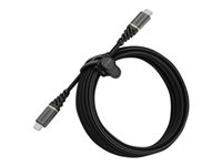 OtterBox Premium - Câble USB - 24 pin USB-C (M) pour 24 pin USB-C (M) - USB 2.0 - 3 A - 3 m - Prise en charge de Power Delivery - noir glamour 78-52679
