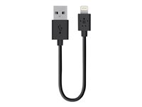 Belkin MIXIT Lightning to USB ChargeSync - Câble Lightning - Lightning (M) pour USB (M) - 15 cm - noir - pour Apple iPad/iPhone/iPod (Lightning) F8J023BT06INBLK
