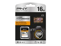 PNY Turbo Performance - Carte mémoire flash - 16 Go - UHS Class 3 / Class10 - SDHC UHS-I SD16GTURPER90-EF