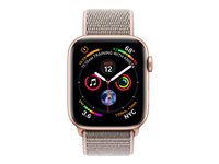 Apple Watch Series 4 (GPS + Cellular) - 44 mm - or-aluminium - montre intelligente avec boucle sport - nylon tissé - sable rose - taille de bande 145-220 mm - 16 Go - Wi-Fi, Bluetooth - 4G - 36.7 g MTVX2NF/A