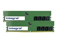 Integral - DDR5 - kit - 64 Go: 2 x 32 Go - DIMM 288 broches - 4800 MHz / PC5-38400 - CL40 - 1.1 V - mémoire sans tampon - on-die ECC IN5T32GNHRBXK2