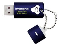 Integral Crypto Dual 140-2 - Clé USB - chiffré - 2 Go - USB 2.0 - FIPS 140-2 Level 2 INFD2GCRYPTODL140-2