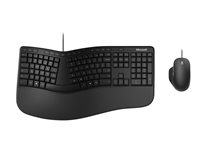 Microsoft Ergonomic Desktop - Pour business - ensemble clavier et souris - USB - Français - noir RJY-00005