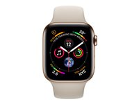 Apple Watch Series 4 (GPS + Cellular) - 40 mm - acier inoxydable doré - montre intelligente avec bande sport - fluoroélastomère - pierre - taille de bande 130-200 mm - 16 Go - Wi-Fi, Bluetooth - 4G - 39.8 g MTVN2NF/A