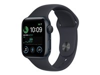 Apple Watch SE (GPS) - 2e génération - 40 mm - aluminium minuit - montre intelligente avec bande sport - fluoroélastomère - minuit - taille du bracelet : Normal - 32 Go - Wi-Fi, Bluetooth - 26.4 g MNJT3NF/A