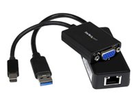 StarTech.com Kit Adaptateur VGA et Ethernet Gigabit pour Lenovo ThinkPad X1 Carbon - Mini DisplayPort vers VGA - USB 3.0 vers GbE - Lot d'accessoires pour notebook - noir LENX1MDPUGBK