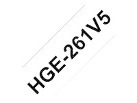 Brother HGE-261V5 - Noir sur blanc - Rouleau (3,6 cm x 8 m) 5 cassette(s) ruban laminé - pour P-Touch PT-9500pc, PT-9700PC, PT-9800PCN; P-Touch R RL-700S HGE261V5