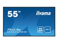 iiyama ProLite LE5541UHS-B1 - Classe de diagonale 55" (54.6" visualisable) écran LCD rétro-éclairé par LED - signalisation numérique - 4K UHD (2160p) 3840 x 2160 - noir, brillant LE5541UHS-B1