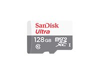 SanDisk Ultra - Carte mémoire flash (adaptateur microSDXC vers SD inclus(e)) - 128 Go - UHS-I / Class10 - microSDXC UHS-I SDSQUNS-128G-GN6TA