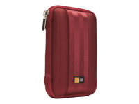 Case Logic Boîtier de disque dur portable en EVA - Sacoche de transport pour unité de stockage - rouge QHDC101R