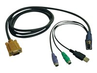 Tripp Lite 10ft USB / PS2 Cable Kit for KVM Switch B020-U08 / U16 10' - Câble clavier/vidéo/souris/USB - 18 broches SPHD (M) pour USB, PS/2, HD-15 (VGA) (M) - 3 m - noir P778-010